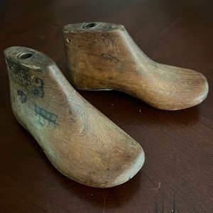 Shoe Form Mold Primitive Antique Vintage Wood Cobbler Child Size 3 Home Decor🆕